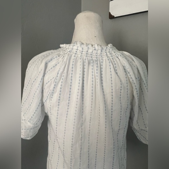 Paige White + Blue Embroidered Tie size S - Picture 6 of 11